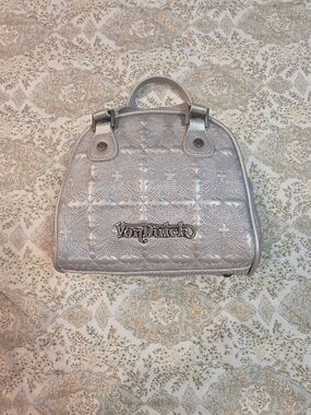 Von Dutch Silver Quilted Mini Top-Handle Bag